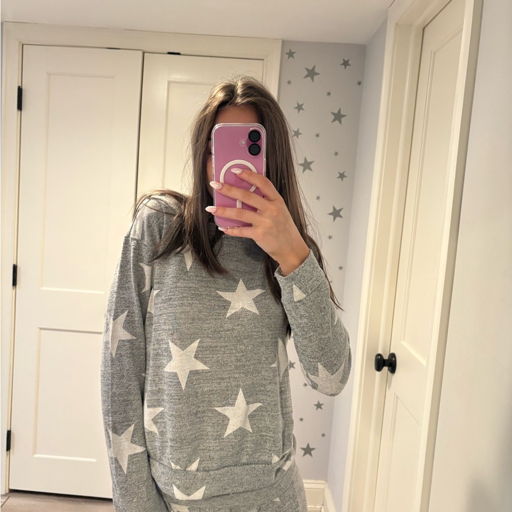 Boohoo grey star sweat set - S